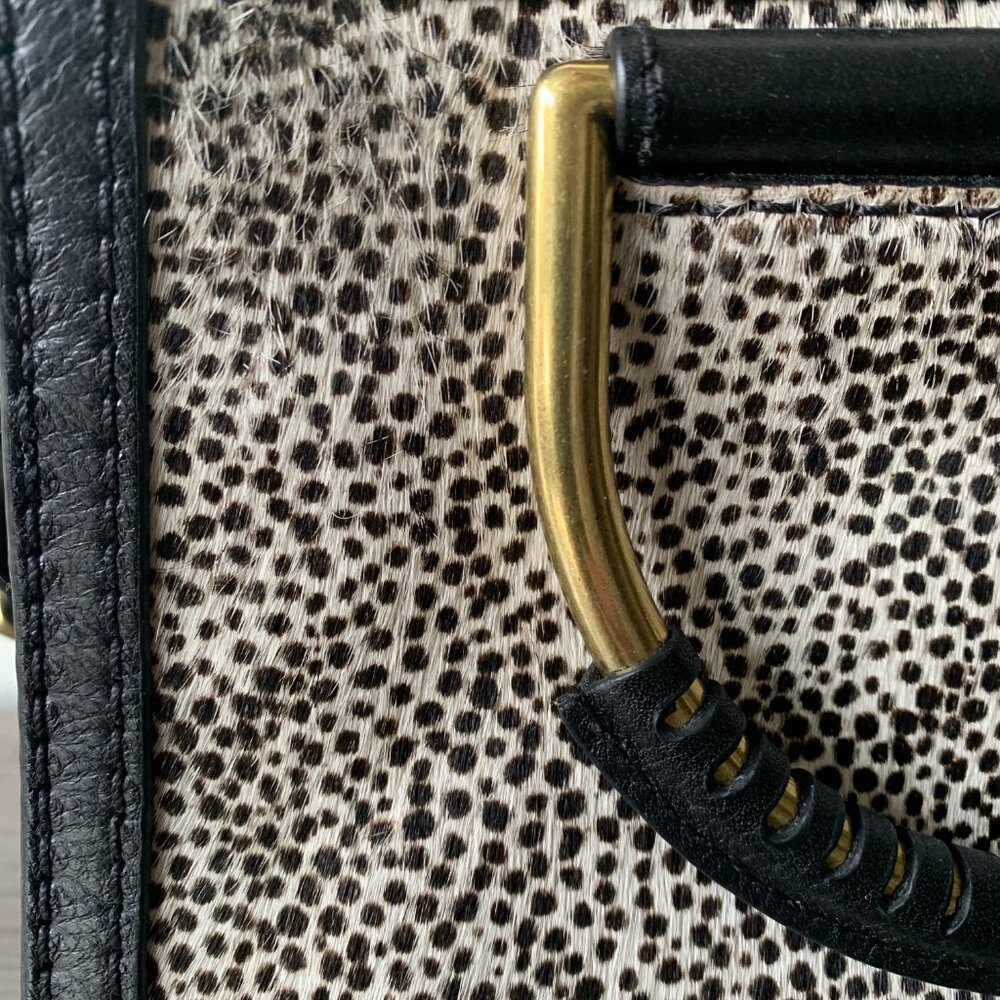 Nwot Fossil Ryder Mini Satchel Leather Calf Hair … - image 4